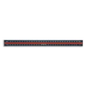 image of Linex 30cm Aluminium Triangular Ruler Black with 1 1 to 1 2500 Scale and Aluminium Colour Coded Inserts