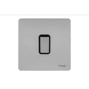 Image of Schneider USFP 10AX 1G Intermediate Switched Black Insert Stainless Steel - GU1414BSS