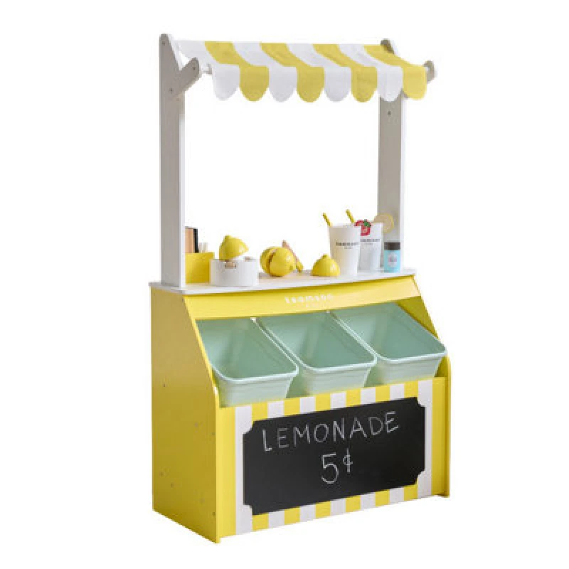 Image of Teamson Kids Sunny Citrus Lemonade Stand, Yellow, Yellow T-PF-0025-00A
