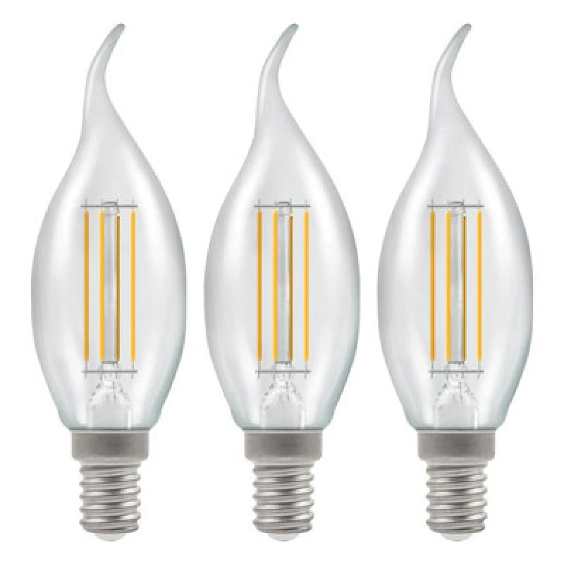 Image of Crompton Lamps LED Bent Tip Candle 2.2W E14 Filament Warm White Clear