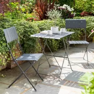 image of Norfolk Leisure Courtyard Bistro Set - Grey