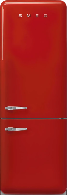 Image of Smeg 50s Style Retro Right Hand Hinge FAB38RRD6 205cm Frost Free Fridge Freezer - Red - D Rated