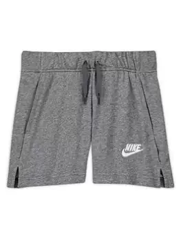 Nike Older Girls Nsw Club Ft 5 In Short - Grey/White, Size M=10-12 Years