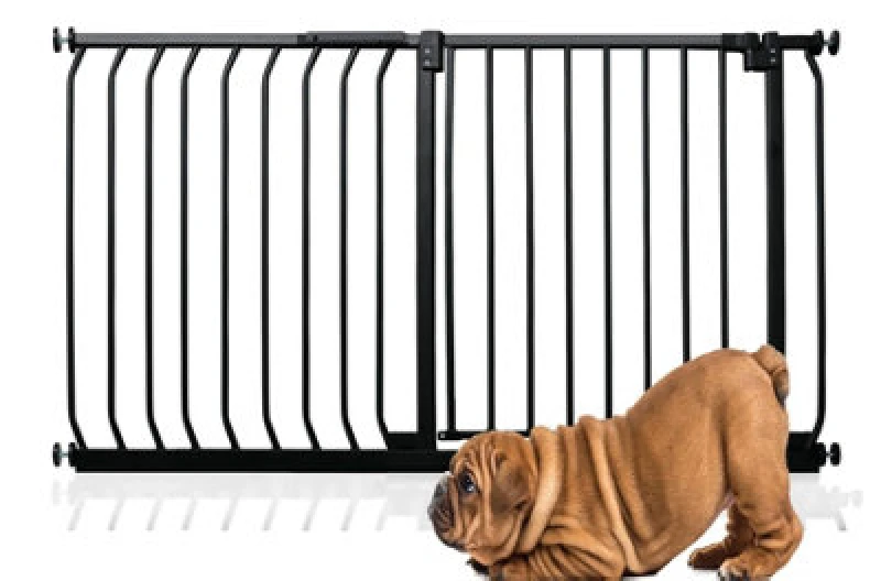 Image of Bettacare Elite Pressure Dog Gate, 116Cm - 125Cm, Matt Black, Pressure Fit Pet Gate For Dog And Puppy