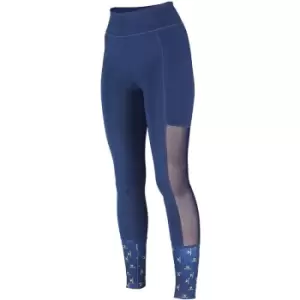 image of Aubrion - Womens/Ladies Elstree Mesh Horse Riding Tights (m) (Navy) - Navy