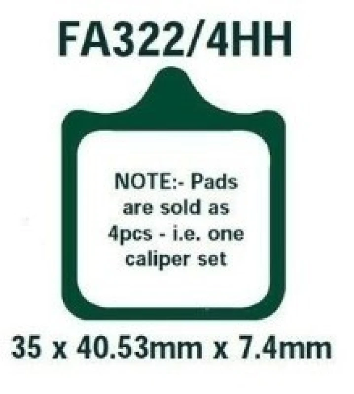 Image of EBC Brakes FA322/4HH Brake pad set Brake Pad Set,disc brake (402)