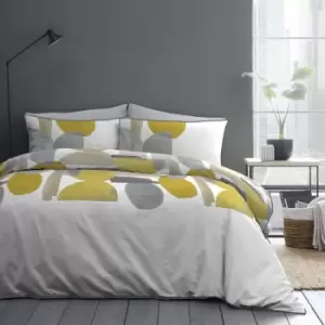 Image of Duval 180 Thread Count 100% Cotton Percale Duvet Cover Set, Ochre, Double - Appletree