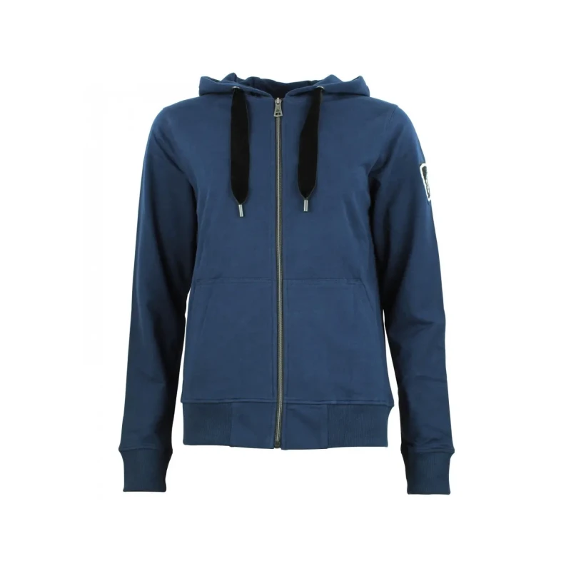 Image of Womens full-zip cotton sweatshirt Peak Mountain French Terry Bleu Female M