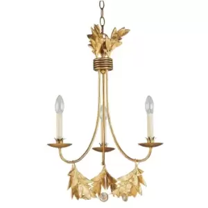 Image of 3 Bulb Ceiling Pendant Light Fitting Gilded Gold LED E14 60W Bulb