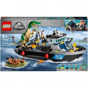 image of LEGO Jurassic World: Baryonyx Dinosaur Boat Escape Toy (76942)