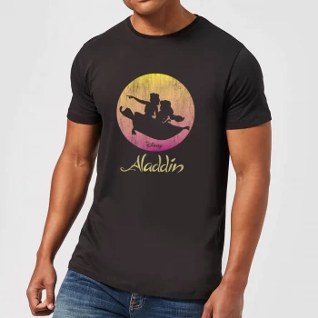 image of Disney Aladdin Flying Sunset Mens T-Shirt - Black - 3XL - Black