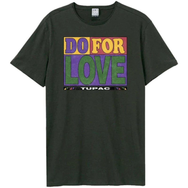 Image of Amplified Mens Do For Love Tupac Shakur T-Shirt in Charcoal Size: XS Charcoal Male XS
