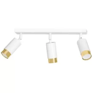 Image of Emibig Hiro White/Gold Ceiling Spotlight Bar 3x GU10