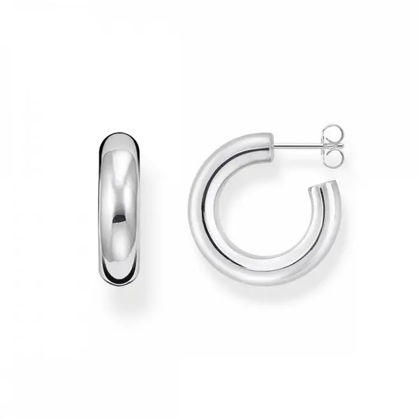 Image of Thomas Sabo Sterling Silver Small Chunky Tube Hoops CR635-001-21