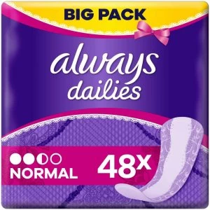 image of Always Dailies Panty Liners Normal 48 pack