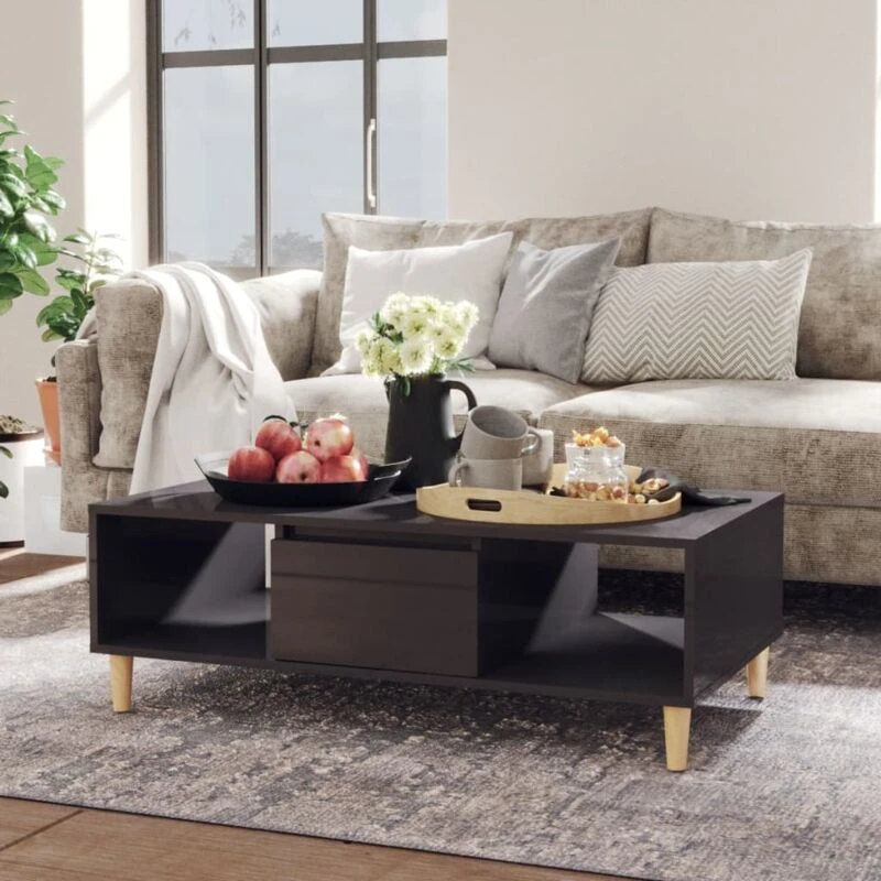Image of VIDAXL Coffee Table High Gloss Grey 103.5x60x35cm Engineered Wood Vidaxl 8720286358306