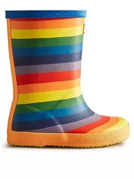 Image of Hunter First Classic Rainbow Wellington Boot, Multi, Size 1 Older