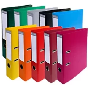 Image of Exacompta Prem Touch Lever Arch File 53074E 75mm PVC, Cardboard 2 ring A4 Assorted Pack of 10