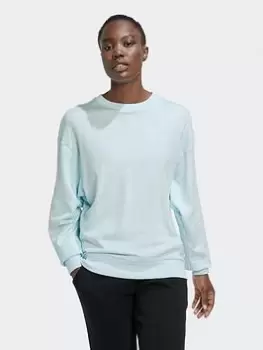 Image of adidas Studio Lounge Loose Sweatshirt, Blue, Size S, Women