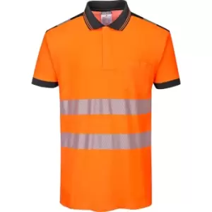 image of Portwest PW3 Hi Vis Polo Shirt Orange / Black 4XL