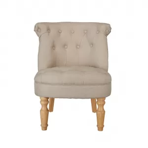 Image of Charlotte Beige/Oak Vintage Boudoir Style Occasional Chair