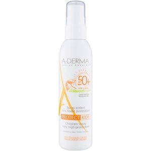 Image of A-Derma Protect Kids Sunscreen Lotion in Spray with SPF 50+ for Kids 200ml