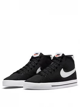 Image of Nike Court Legacy Mid Canvas - Black/White/Orange, Black/White/Orange, Size 11, Men