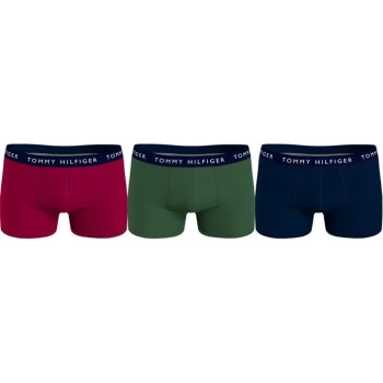 Image of Tommy Bodywear 3 Pack Trunks - Navy/Red/Green
