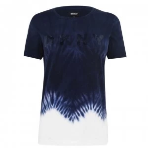 Image of DKNY Sequin Tie Dye T Shirt - Ink VZA