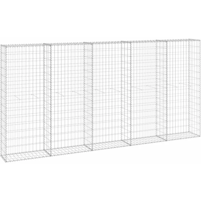 Image of VIDAXL Gabion Wall with Covers Galvanised Steel 300x30x150cm Vidaxl 8720286110201