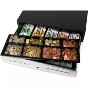 image of Safescan Heavy duty cash drawer, SAFESCAN HD-4646S, 8 coin compartments / 5 banknote compartments