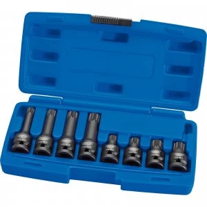 Image of Draper 8 Piece 1/2" Drive Tamper Proof Impact Spline Socket Bit Set 1/2"