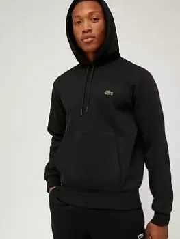Image of Mens Lacoste Organic Cotton Hooded Sweatshirt Size 11 - 6XL Black