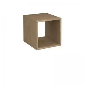 image of Flux modular storage single wooden cubby unit - kendal oak