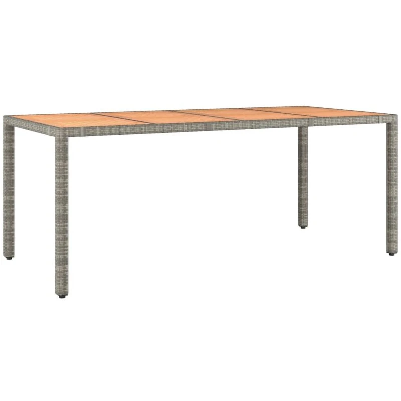 Image of VIDAXL Garden Table with Wooden Top Grey Poly Rattan&Solid Wood Acacia Vidaxl 319555