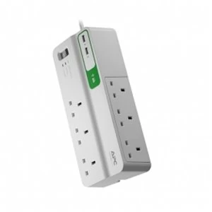 APC PM6U-UK 230 V SurgeArrest Essential Surge Protector White UK Plug