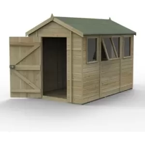 image of 10' x 6' Forest Timberdale 25yr Guarantee Tongue & Groove Pressure Treated Apex Shed - 4 Windows (3.06m x 1.98m) - Natural Timber