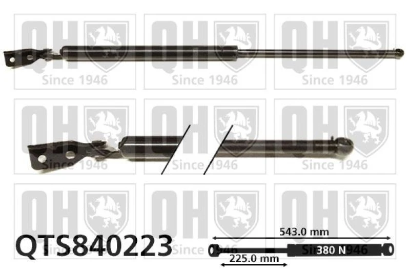 Image of QUINTON HAZELL Tailgate strut QUINTON HAZELL QTS840223