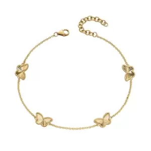 Image of JG Signature 9ct Gold Diamond-Cut Butterfly Bracelet