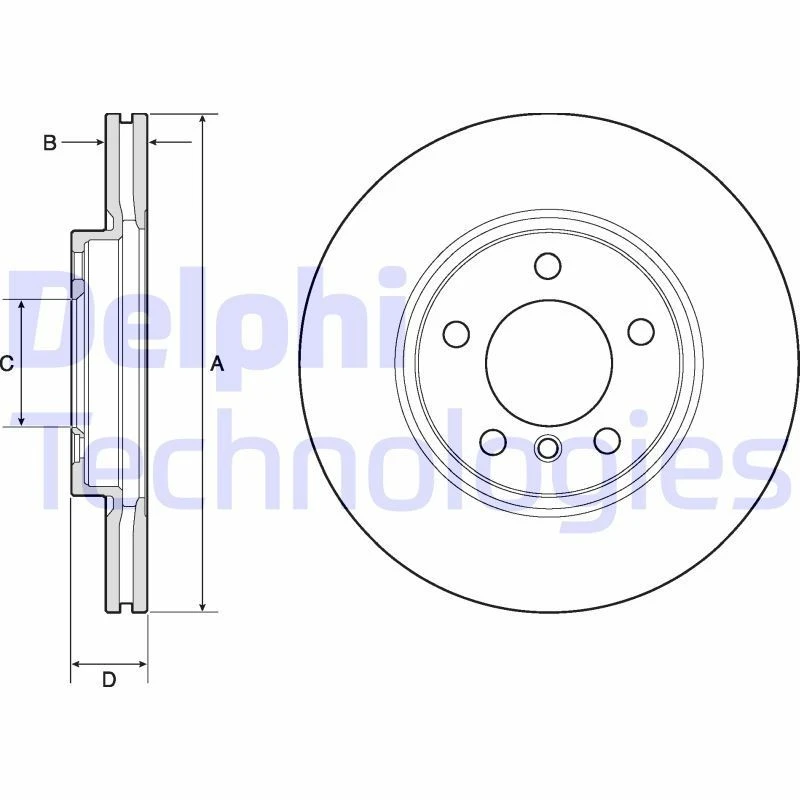Image of DELPHI Brake disc DELPHI BG4771C
