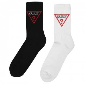 image of Guess 2 Pack Sport Socks - Blk/Wht F98J