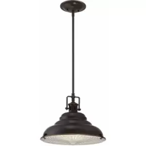 Image of Loops - 1 Bulb Ceiling Pendant Light Fitting Palladian Bronze LED E27 60W Bulb