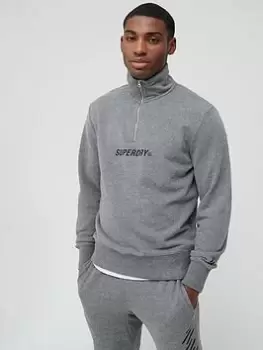 Image of Superdry Code Sport Half Zip Sweat - Charcoal , Charcoal Size M Men
