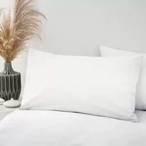 Image of Bianca 100% Organic Cotton 200 Thread Count Standard Pillow Cases, Chalk White, Pair