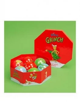 image of The Grinch Set Of 7 Baubles In Lidded Gift Box