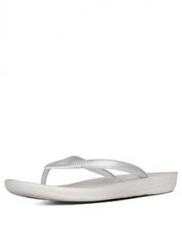 Image of FitFlop Iqushion Ergonomic Flip Flop, Silver, Size 8, Women