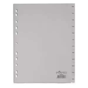 Image of Durable Index A4 12 Part. Dec-jan Printed Tabs PP