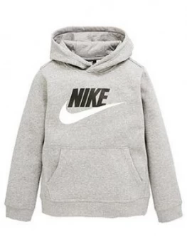 image of Nike Older Boys Club Hoody, Carbon Heather Size M 10-12 Years