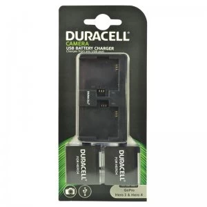 Image of Duracell Dual Charger for GoPro Hero 3 and 4 + 2 Batteries