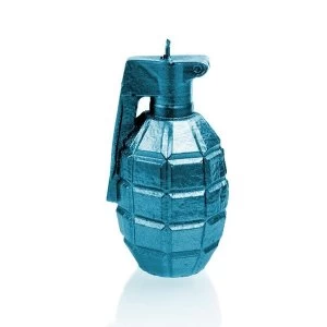 Image of Blue Metallic Large Grenade Candle